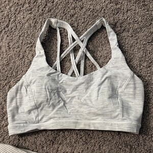 Lululemon Athletica Strappy Light Gray Sports Bra
